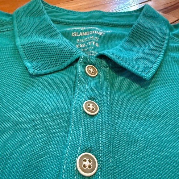 Tommy Bahama Polo Mens Size XXL Shirt Short Sleeve Golf Island Zone Buttons Teal - Picture 6 of 14